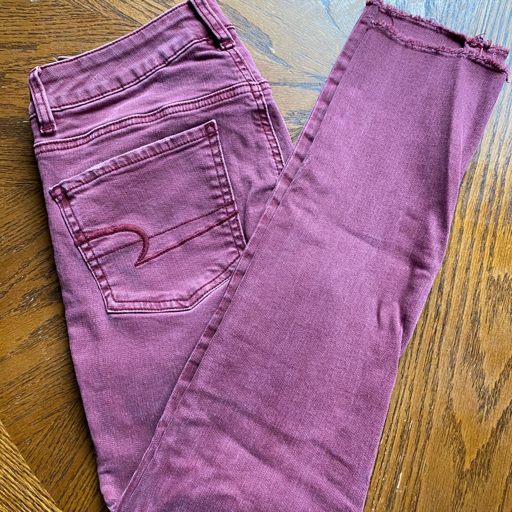 American Eagle Maroon Jeggings